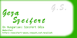 geza szeifert business card
